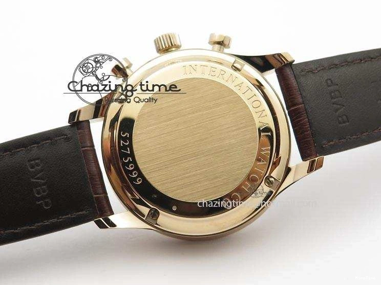 MIROTIME 0414 Portuguese IW371415 ZF 1:1 Best Edition RG Black dial On Brown Leather Strap A Modern 7286